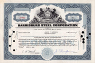 Harrisburg Steel Corporation stock certificate 1951 (Pennsylvania)