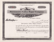 Sacramento Valley Sugar Company stock certificate c1906 (California)