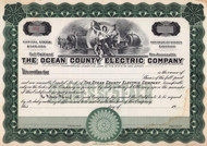Ocean County Electric Company stock certificate c1920 (New Jersey)