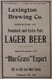 Lexington Brewing  lager beer advertising