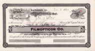 Filmopticon Company stock certificate 1920 (San Francisco California)