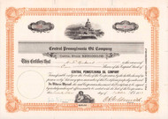 Central Pennsylvania Oil Company stock certificate 1919 (Reading Pennsylvania)