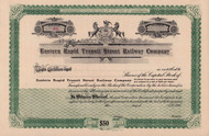 Eastern Rapid Transit Street Railway Company stock certificate c1901 (Pittsburgh PA)