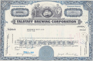 Falstaff Brewing Corporation stock certificate - blue