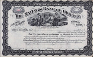 Savings Bank of Griffin stock certificate c1890 (Georgia)
