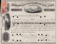 Boston and Providence Rail Road Corporation stock certificate 1871 (Massachusetts)