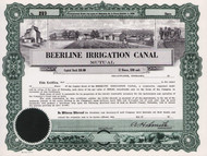 Beerline Irrigation Canal stock certificate c1902 (Nebraska)