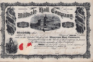 Millvale Hall Company stock certificate 1885 (Pennsylvania) 