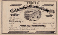 Porter Gold & Silver Mining Company stock certificate c1863 (California)