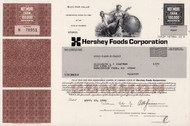 Hershey Foods Corporation stock certificate 1986 (Pennsylvania)  - chocolate