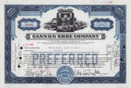 Cannon Shoe Company stock certificate 1940 (Maryland)