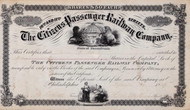 Citizens Passenger Railway Company (of Philadelphia) stock certificate 1859 (Pennsylvania)