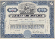 Eastern Air Lines stock certificate 1939 - Eddie Rickenbacker as president