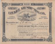 Ezekiel Airship Manufacturing Company 1902 stock certificate
