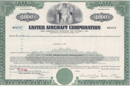 United Aircraft Corporation $1000 bond certificate (green)