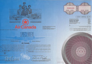 Air Canada specimen stock certificate 1988 blue