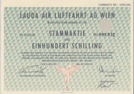 Lauda Air Luftfahrt AG ordinary share certificate