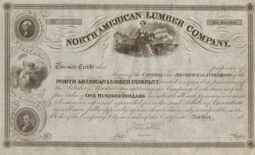 North American Lumber Company stock certificate