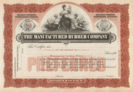 Manufactured Rubber Company stock certificate - brown