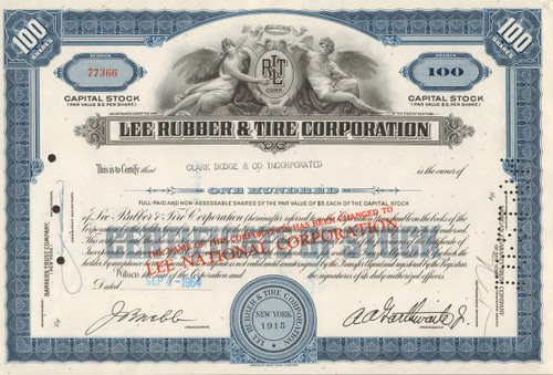 Lee Tire & Rubber Corporation stock certificate