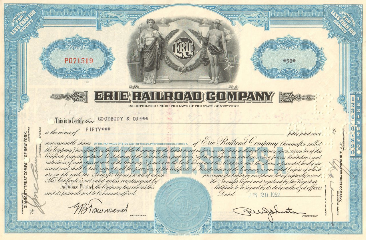 Erie Railroad Company 1950 S