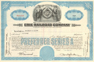 Erie Railroad Company stock certificate