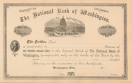National Bank of Washington 1900's stock certificate 