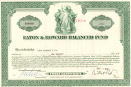 Eaton and Howard Balanced Fund 1969 stock certificate