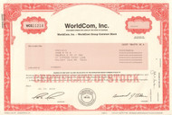 WorldCom Inc stock certificate - Bernie Ebbers as president