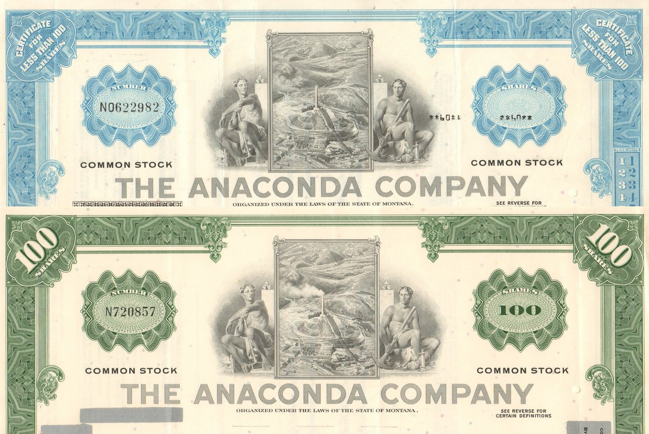 02.02.1972-100 Shares The Anaconda Company 