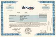 drkoop.com stock certificate 2001 - dot com bomb (C. Everett Koop)