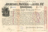 Atchison, Topeka, and Santa Fe RR Gold Bond Scrip 1889 stock certificate 