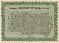 Smith Motor Truck  stock certificate 1918