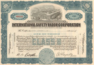 International Safety Razor Corporation stock certificate 1950's