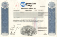 Westcoast Energy Inc. stock certificate 1996