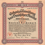 German World War 2 era bond - 1940 Nazi