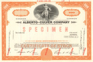 Alberto-Culver Company stock certificate specimen