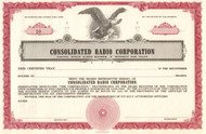 Consolidated Radio Corporation stock certificate circa 1956
