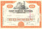 First Charter Financial Corporation stock certificate circa 1970's (S&L scandal) - orange