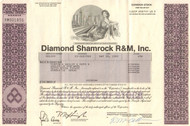 Diamond Shamrock R&C stock certificate 1980's (refiner and gas stations) - lavender 