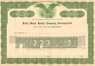 Holly Beach Realty Company stock certificate 1960's