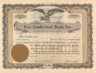 Fort Cumberland (MD) Hotel  stock certificate circa 1917