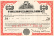 Phillips Petroleum Company bond certificate 1970's - red $1000