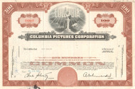 Columbia Pictures Corporation stock certificate 1962