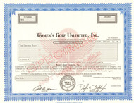 Women's Golf Unlimited Inc. stock certificate specimen