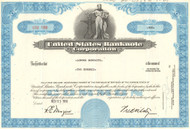 United States Banknote Corp stock certificate 1970's (prints stock certificates) - blue