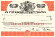 Equity Funding bond certificate 1970's (famous accounting scandal - Stanley Goldblum) - orange
