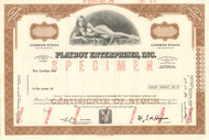 Playboy Enterprises Inc stock certificate specimen - brown