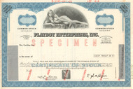 Playboy Enterprises Inc  stock certificate specimen - blue