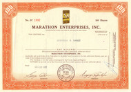 Marathon Enterprises stock certificate 1970's